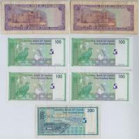 Omán 1993. 200B + 1994. 200B + 1995. 100B (4x) közte 3db sorszámkövető + 200B T:II,III
Oman 1993. 2...