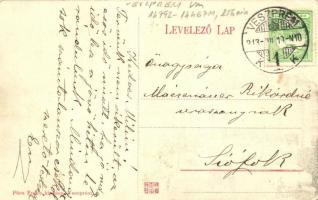 Veszprém, Rákóczi tér, piac, takarékpénztár, Tűztorony, Adria biztosító. Pósa Endre kiadása