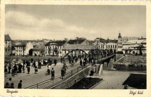 Ungvár, Uzshorod, Uzhhorod, Uzhorod; Régi híd, kerékpár / old bridge, bicycle (EK)