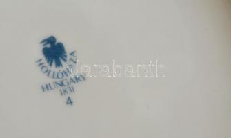 Hollóházi rózsás  bonbonier, matricás, hibátlan, jelzett, d: 16,5 cm, m: 14 cm