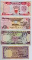 4db klf külföldi bankjegy arab országokból, közte Bahrein, Egyesült Arab Emírségek, Szaúd-Arábia, Szíria T:III 4pcs of diff banknotes from Arab countries, including Bahrein, United Arab Emirates, Saudi Arabia, Syria C:F
