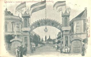 1903 Szombathely, Üdvözlet a vasmegyei iparkiállításról, Polgári iskola. Lange K. János kiadása