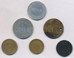 6db-os francia, német és osztrák zseton és bárca tétel T:vegyes