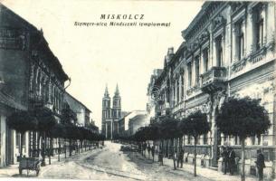 Miskolc, Szemere utca, Mindszenti templom, utcakép (kis szakadás / small tear)