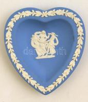 Wedgwood biszkvit szív alakú tálka, jelzett, hibátlan, eredeti tokban, 11×10 cm