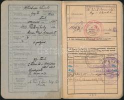 1939 Katonai igazolványi lap,izraelita vallású személy részére, Honvéd Tábori Tüzér Osztály Különítm...