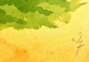 Olvashatatlan jelzéssel: Csók. Akvarell, papír, üvegezett keretben, 33×26 cm