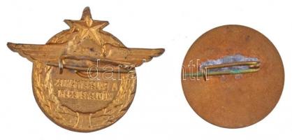 ~1980. "A Balesetmentes Közlekedésért" fém jelvény (30mm) + "Közlekedési Dolgozók Sza...