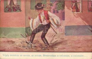 10 db régi motívumlap (folklór, humor) / 10 pre-1945 motive cards: folkore, humour