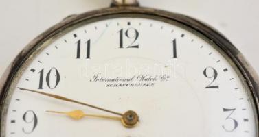 cca 1900 Ezüst (AG) IWC Schaffhausen zsebóra, másodperc mutatóval, széria számmal, jelzett, működő á...
