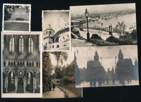 cca 1920-1940 Fotó és negatív tétel szinte mind háború előtti városképeket tartalmazó, budapesti és ...