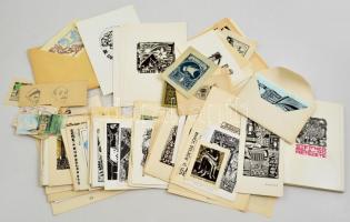Hatalmas ex libris, kisgrafika, üdvözlőlapok, gyűjtemény, kb 300 db nagy része 1960 utáni + Stettner Béla 40 metszete