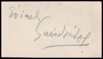 cca 1930 Márffy Ödönné Csinszka (1894-1934) saját kézzel aláírt névjegye