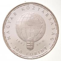 1992. 200Ft Ag "Veszélyeztetett állatvilág - Gólya" T:PP Adamo EM126