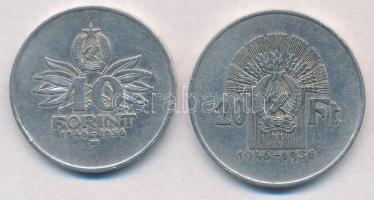 1956. 10Ft + 20Ft Ag "Tízéves a Forint" T:2 ph. 
Adamo EM4, EM5