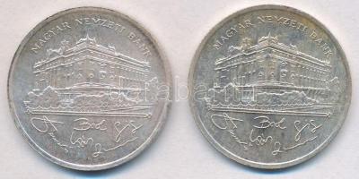 1992. 200Ft Ag "MNB" (2x) T:2 kis patina