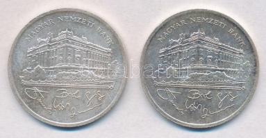 1992. 200Ft Ag "MNB" (2x) T:2 kis patina