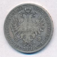 Ausztria 1860A 1Fl Ag "Ferenc József" T:2-,3 
Austria 1860A 1 Florin Ag "Franz Josep...
