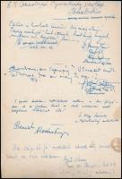 1957 Szojka Ferenc, az Aranycsapat labdarúgójának sajátkezű aláírása emléklapon