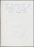 1976 Jókai Anna írónő sajátkezű sorai és aláírása emléklapon