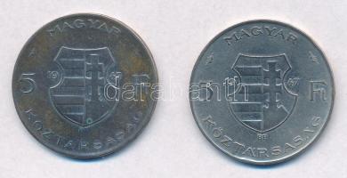 1947. 5Ft Ag "Kossuth" (2x) T:2-,3