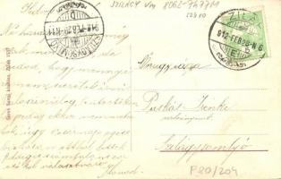 Zilah, Zalau; Kossuth tér, szobor, Seres Samu, Luczek József és Bikfalvy Ferenc üzlete. Seres Samu k...