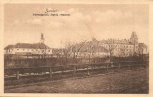 Zombor, Sombor; Vármegyeház és fogház, templom / county hall and prison, church (fa)