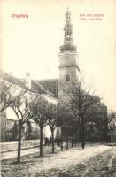 Vágújhely, Nové Mesto nad Váhom, Waag-Neustadtl; Római katolikus templom. Steinmann Jakab Hungária kiadása / church