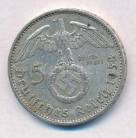 Német Harmadik Birodalom 1938A 5M Ag "Hindenburg" T:2 patina 
German Third Reich 1938A 5 ...