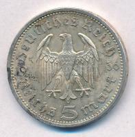 Német Harmadik Birodalom 1936A 5M Ag "Hindenburg" T:1-,2 patina
German Third Reich 1936A ...