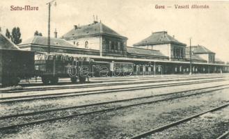 Szatmárnémeti, Satu Mare; vasútállomás, vonat / Gara / Bahnhof / railway station, train