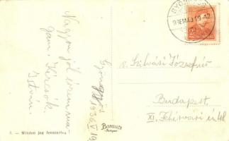 Gyöngyös, Nemzeti Bank, Hősök szobra, Hanisz tér, Polgári iskola, Izraelita templom, zsinagóga (EK)