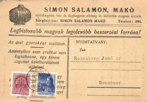 3 db RÉGI zsidó kereskedő reklámlapja. Judaika; Steiner Endre szűcs szőrmeszalonja, Simon Salamon ma...