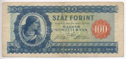 1946. 100Ft T:III- Hungary 1946. 100 Forint C:VG Adamo F26