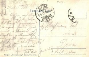 Temesvár, Timisoara; Gyárváros, Liget út az izraelita templommal, villamos, zsinagóga. Kiadja a Koro...