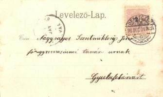 1898 Debrecen, Állami főreáliskola, Törvényszéki palota, Izraelita imaház, zsinagóga, Iparbank palot...