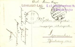 Pécs, Schlauch-villatelep (képeslap füzetből / from postcard booklet) + K.u.K. Infanterieregiment No...