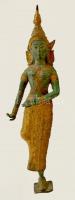 Táncoló Parvati istennő, bronz szobor, sérült, m: 24 cm