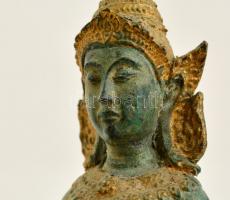 Táncoló Parvati istennő, bronz szobor, sérült, m: 24 cm