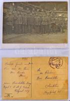 64 db RÉGI első és második világháborús katonai képeslap fotókkal és bélyegzésekkel albumban. Érdeke...