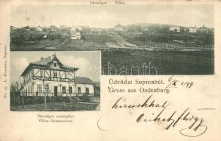 1899 Sopron, Városliget a Városligeti Vendéglővel / Villen, Resaturation. L. Kummert No. 95.