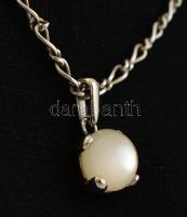 Ezüst(Ag) nyaklánc, köves függővel, jelzett, h: 43 cm, 2x1 cm, bruttó: 8,3 g