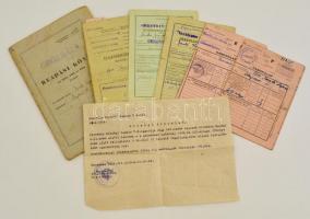 1944-1956 Vegyes okmány tétel, 7 db, gazdakönyv, beadási könyv, 2 db gabonalap, 2 db, beszolgáltatási lap, községi bizonylat, Csanádapáca, Gerendás, Orosháza, változó, többnyire kissé viseltes állapotban