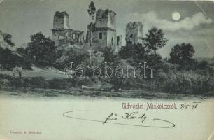1898 Miskolc, Diósgyőri vár rom. Ferenczi B. kiadása (kis szakadás / small tear)