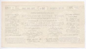 Kaposvár 1872. "Nagy Ezüst-sorsjáték" 50kr értékű sorsjegy T:II