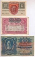 1913. 20K + 1916. 1K + 1917. 2K mindhárom hamis "Zimony" felülbélyegzéssel (fake overprint...