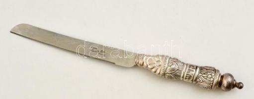 Bárhesz kés, ezüstözött nyéllel, h: 35 cm / shabbat challah knife