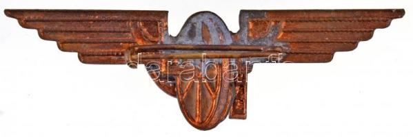 ~1950. Úttörő vasutas Br jelvény, zománcozott rátéttel (64mm) T:2