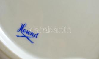 Herendi csipkebogyós tál, kézzel festett, jelzett (tanuló), apró kopásokkal, 19×17×6 cm