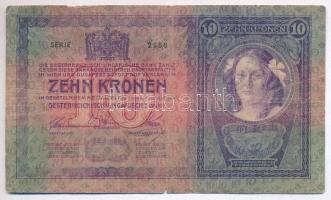 1904. 10K hamis felülbélyegzéssel (fake oveprint) T:III- ly